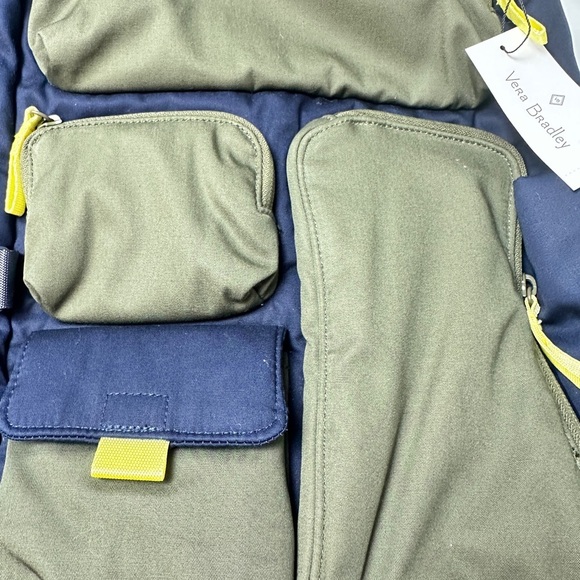 Vera Bradley Navy Daisy Color Block Utility Backpack with flower lining (NEW) - Picture 9 of 9